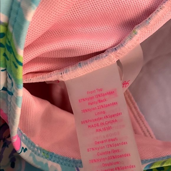 Lilly Pulitzer Blue and Pink One Piece Swimsuit - Picture 7 of 11